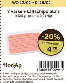 Aanbieding: varken-kalfschipolata's