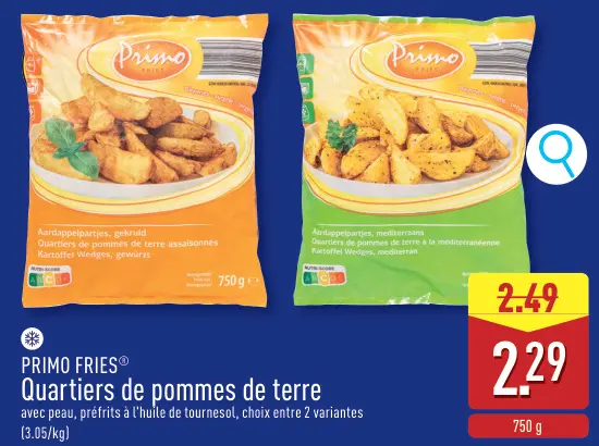 Offre: Quartiers de pommes de terre