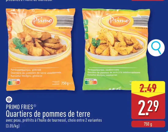 Offre: Quartiers de pommes de terre