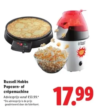 Aanbieding: Popcorn- of crêpemachine