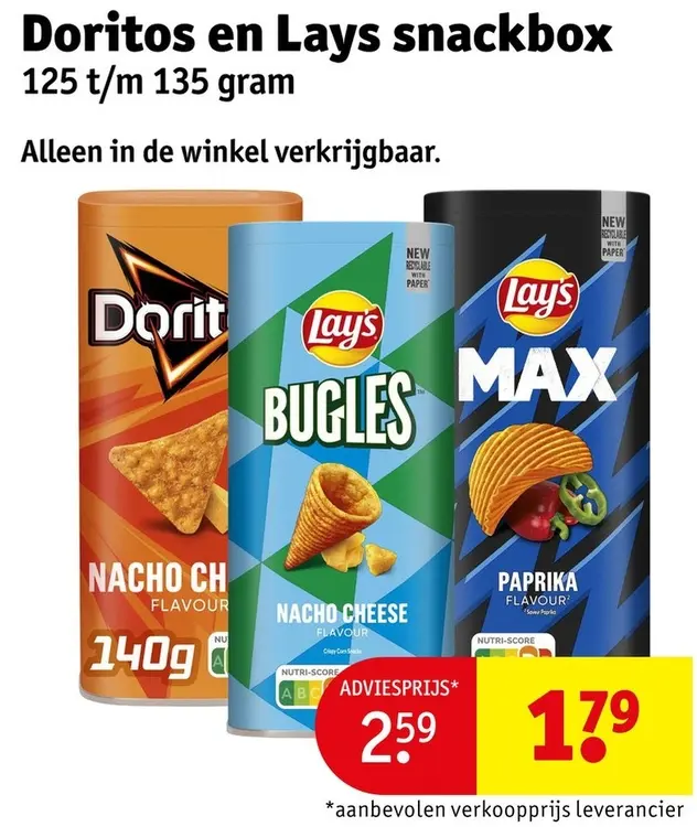 Aanbieding: Doritos en Lays snackbox