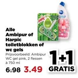 Aanbieding: Alle Ambipur of Harpic toiletblokken of wc gels