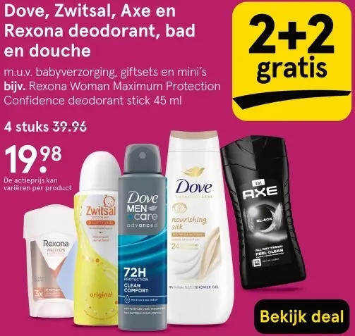 Aanbieding: Deodorant, bad en douche