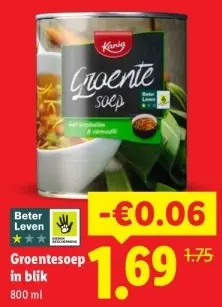 Aanbieding: Groentesoep in blik