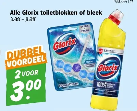 Aanbieding: Glorix toiletblokken of bleek
