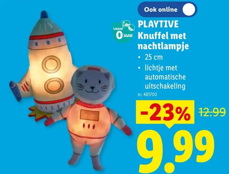Promotie: Knuffel met nachtlampje