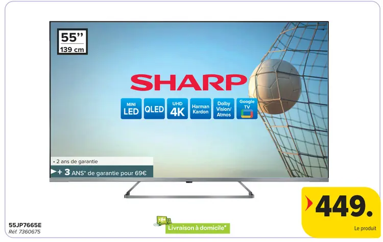 Offre: Tv SHARP 55JP7665E