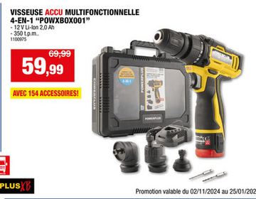 Offre: VISSEUSE ACCU MULTIFONCTIONNELLE 4-EN-1 "POWX