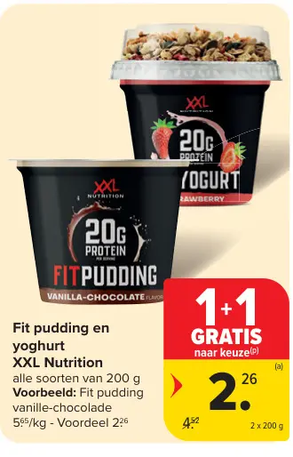 Promotie: Fit pudding en yoghurt