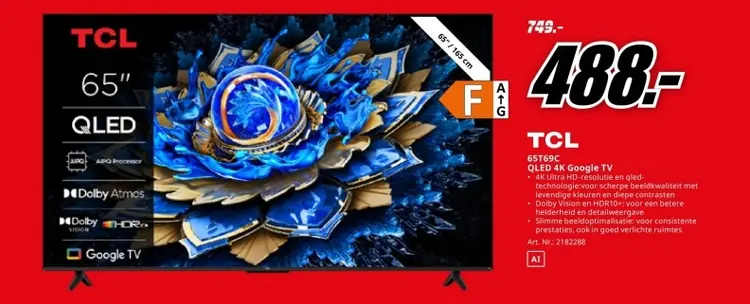 Aanbieding: 65T69C QLED 4K Google TV