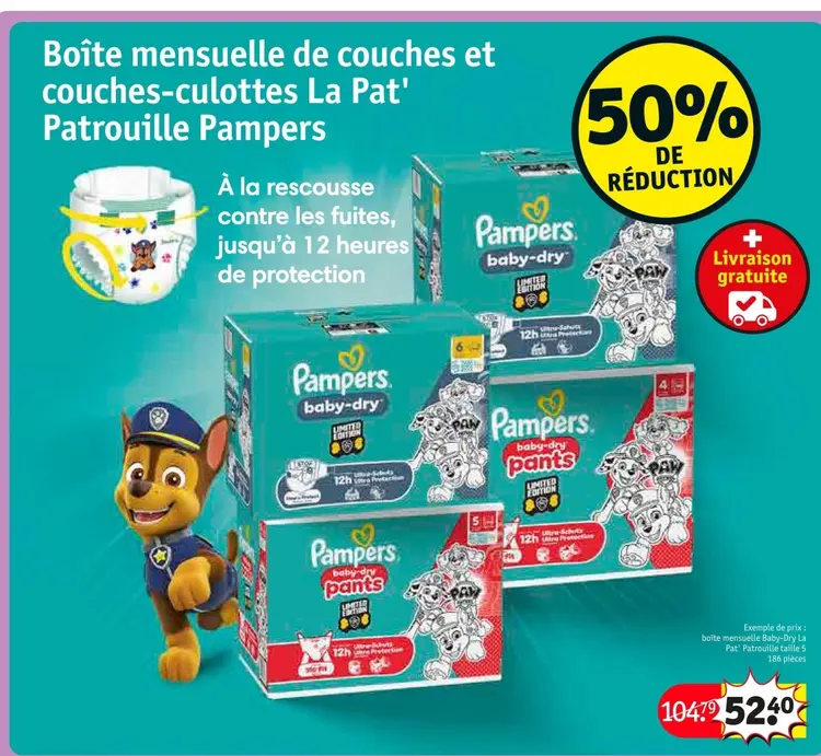 Offre: Boîte mensuelle de couches et couches-culotte