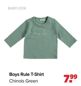 Aanbieding: Babylook Boys Rule T-Shirt - Chinois Green