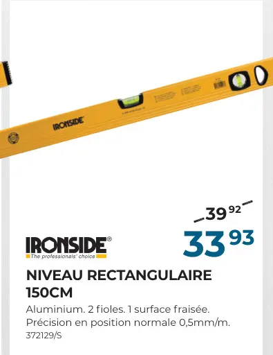 Offre: Niveau rectangulaire 150cm