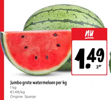 Aanbieding: Jumbo grote watermeloen per kg