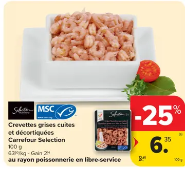 Offre: Crevettes grises cuites et décortiquées