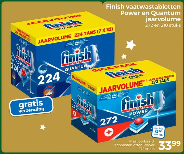 Aanbieding: Finish vaatwastabletten Power en Quantum jaar