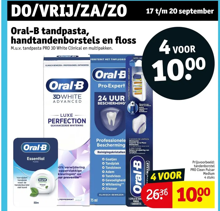 Aanbieding: Oral-B tandpasta, handtandenborstels en floss