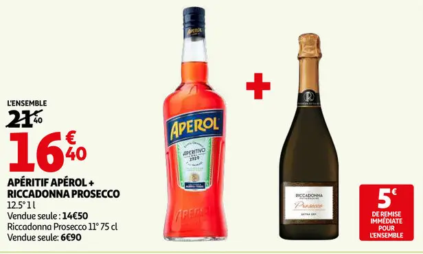 Offre: Apéritif apérol + Riccadonna prosecco