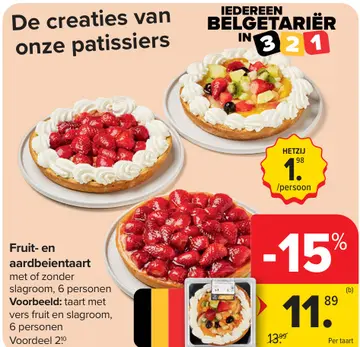 Aanbieding: Fruit- en aardbeientaart