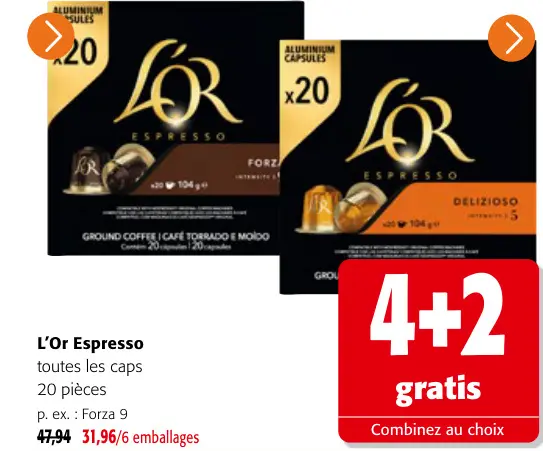 Offre: Capsules de café