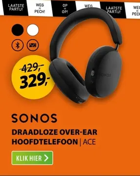 Aanbieding: Draadloze over-ear hoofdtelefoon ace