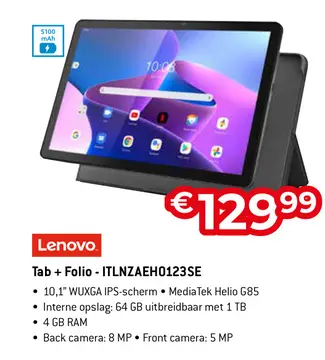 Aanbieding: Lenovo Tab + Folio - ITLNZAEH0123SE