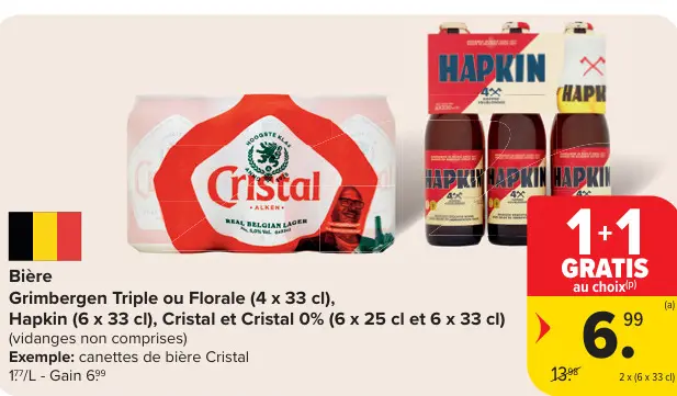 Offre: Bière Grimbergen Triple ou Florale, Hapkin, C