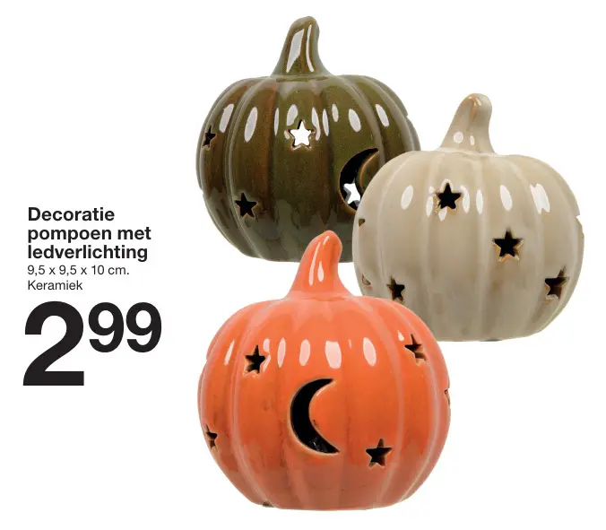 Aanbieding: Decoratie pompoen met ledverlichting