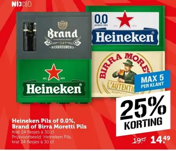 Aanbieding: Heineken Pils of 0.0%, Brand of Birra Moretti