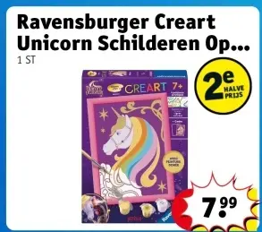 Aanbieding: Ravensburger Creart Unicorn Schilderen Op