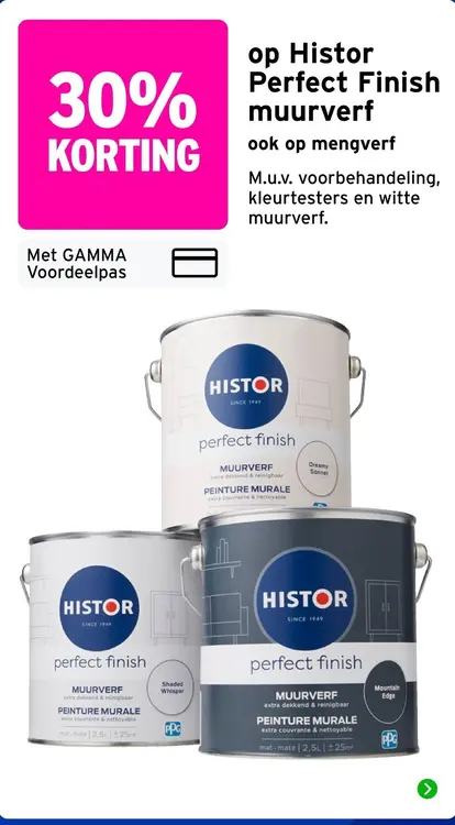 Aanbieding: Histor Perfect Finish muurverf