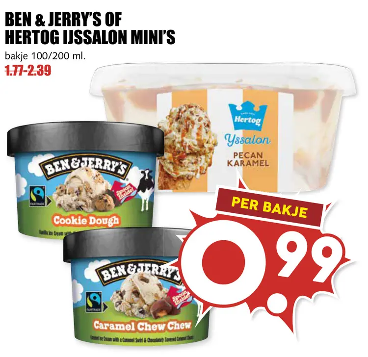 Aanbieding: Ben & Jerry's of Hertog Ijssalon Mini's