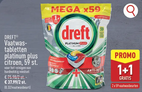 Promotie: Vaatwastabletten platinum plus citroen