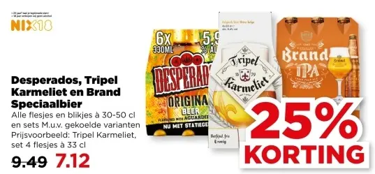 Aanbieding: Desperados, Tripel Karmeliet en Brand Speciaalbier