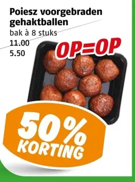 Aanbieding: Poiesz voorgebraden gehaktballen