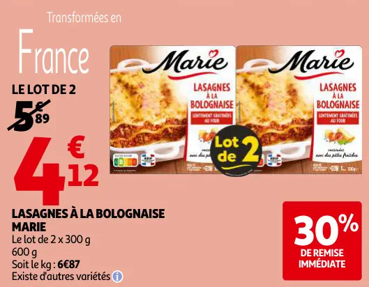 Promotie: Lasagnes à la bolognaise
