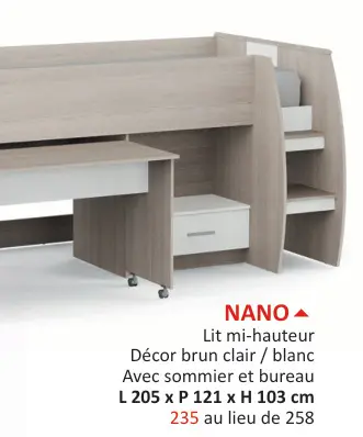 Offre: NANO Lit mi-hauteur