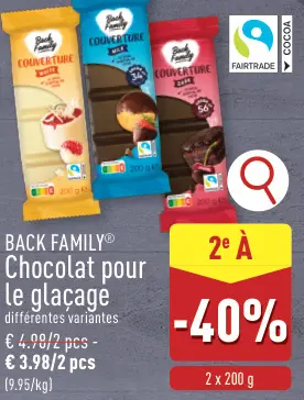 Offre: Chocolat pour le glaçage