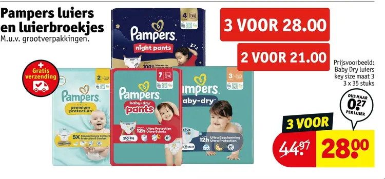 Aanbieding: Pampers luiers en luierbroekjes