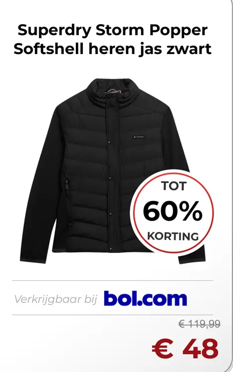 Aanbieding: Storm Popper Softshell heren jas zwart