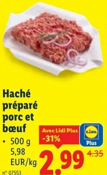 Offre: Haché préparé porc et bœuf
