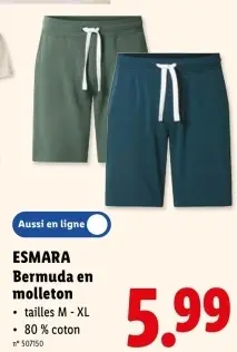 Offre: Bermuda en molleton