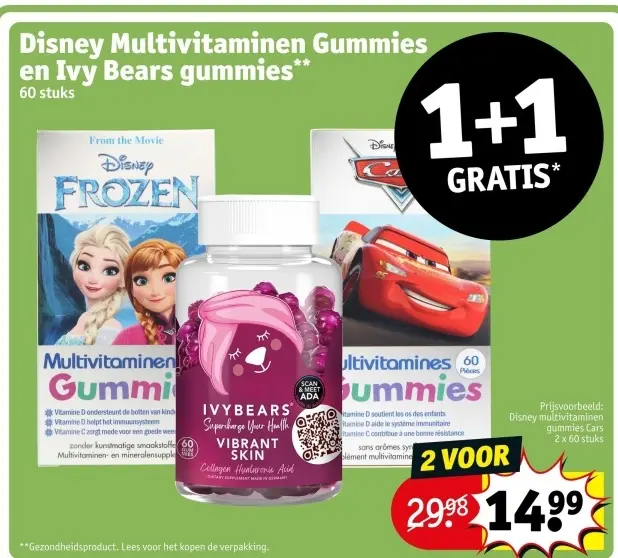 Aanbieding: Multivitaminen Gummies en Ivy Bears gummies