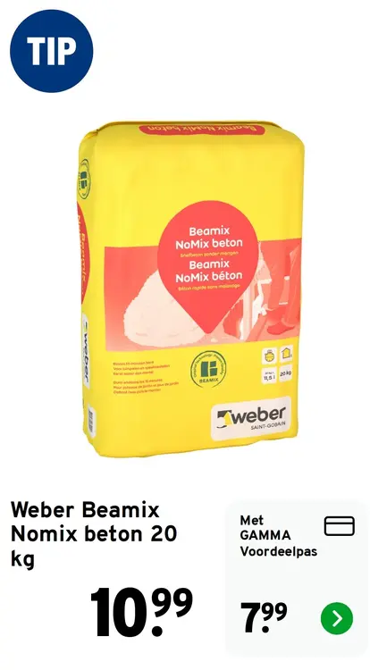 Aanbieding: Beamix Nomix beton 20 kg