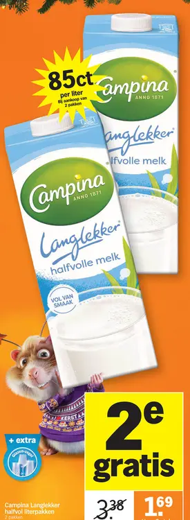 Promotie: Langlekker halfvolle melk