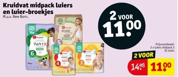 Promotie: Midpack luiers en luier-broekjes
