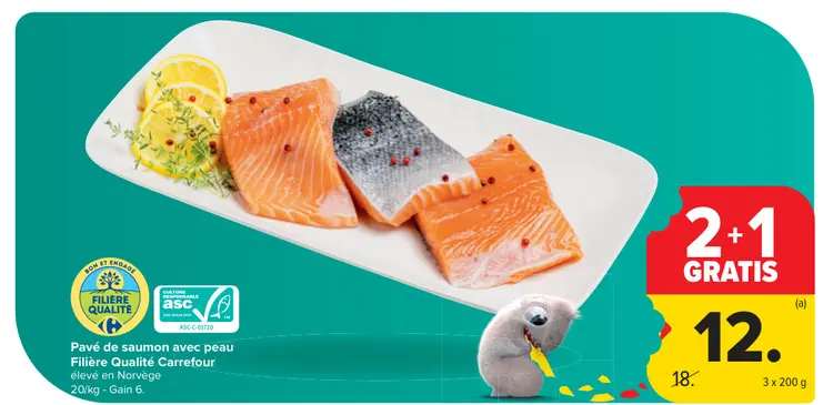 Offre: Pavé de saumon avec peau