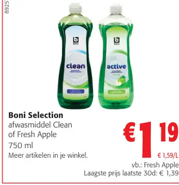 Aanbieding: Boni Selection afwasmiddel Clean of Fresh App