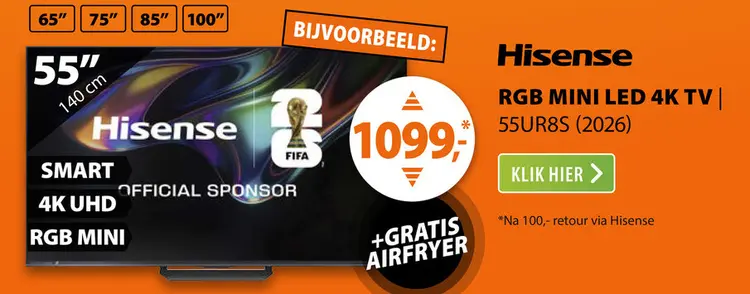 Aanbieding: Hisense RGB MINI LED 55UR8S (2026)