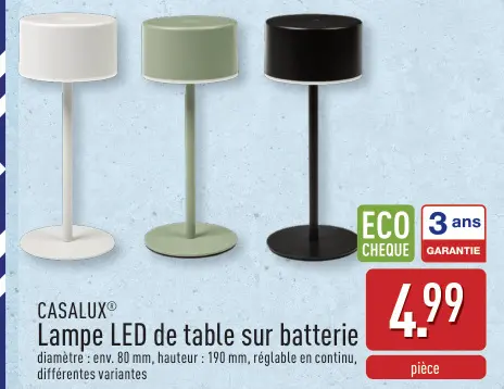 Offre: Lampe LED de table sur batterie